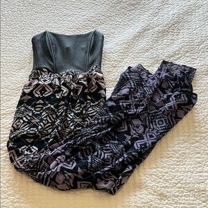 Stylish Black and Purple Strapless Maxi Dress